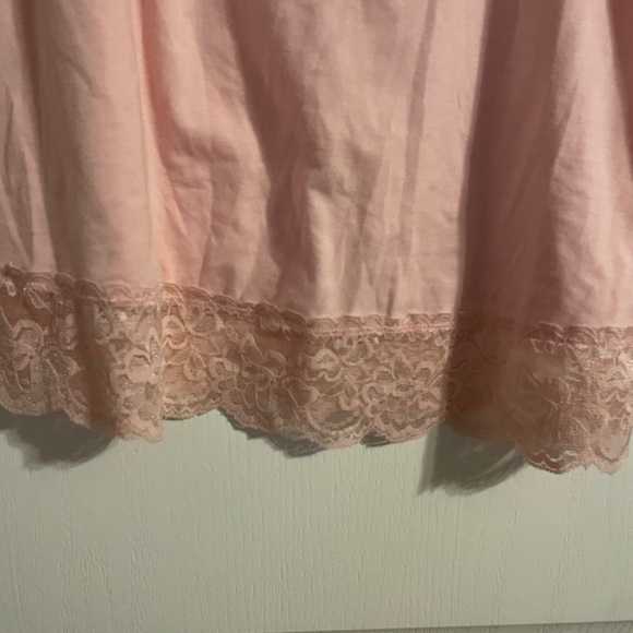 Vintage V.1 Couture Y2K Pink Lace Trim Cami Tank Size XL Cottage Whimsy Basic - Picture 3 of 7
